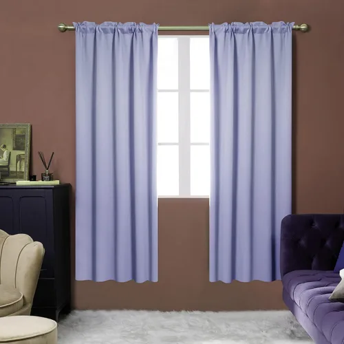Vista 180 de Deconovo Cortinas opacas, aislamiento térmico, dobladillo para barra, reducción de ruido, certificado Oeko-TEX, cortinas de oscurecimiento