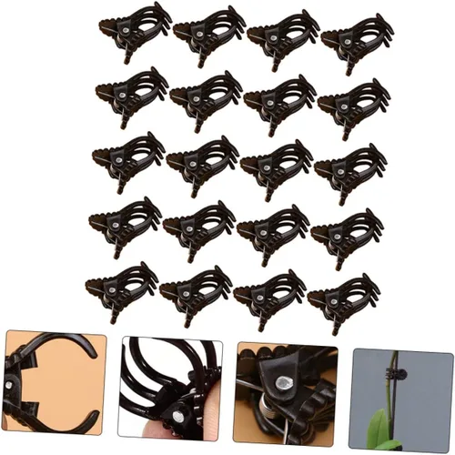 Vista 4 de 150 clips de orquídea de jardín, prácticos clips de soporte para plantas para asegurar tallos y enredaderas, protegen las orquídeas de daños por