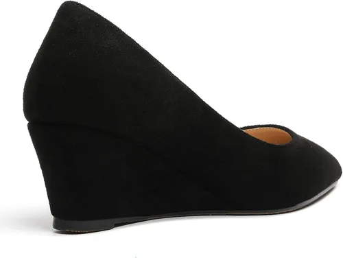 Vista 3 de Zapatos de tacón bajo con cuña para mujer, con puntera puntiaguda, de 2 pulgadas
