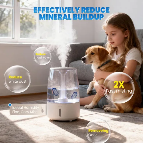 Vista 7 de Cartucho de desmineralización para humidificadores ultrasónicos, evita la acumulación de agua dura, reduce el polvo blanco, purifica el agua