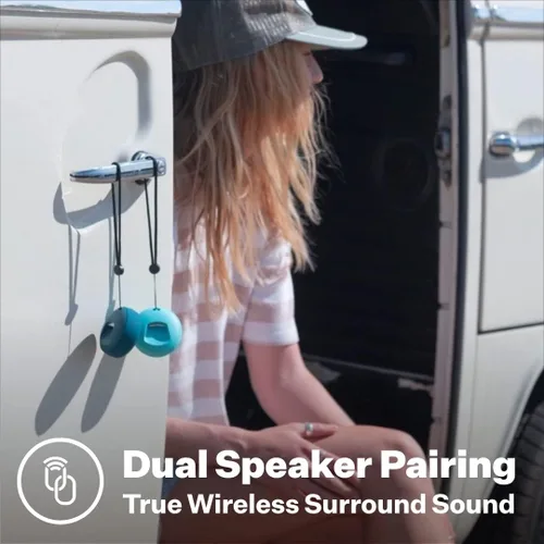 Vista 4 de Speaqua - Altavoz Bluetooth impermeable con abrebotellas - Pequeño altavoz Bluetooth portátil - Emparejamiento de altavoces Bluetooth duales