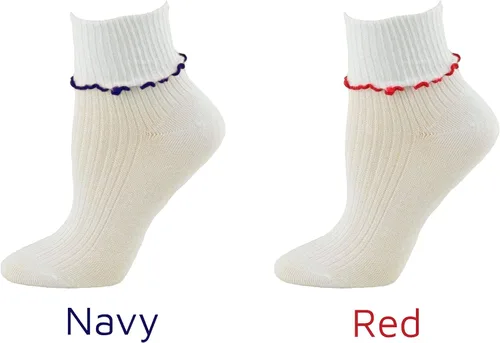 Vista 5 de Sierra Socks Calcetines de uniforme escolar con borde de lechuga para niña grande, algodón peinado, puntera sin costuras, calcetines suaves y cómodos