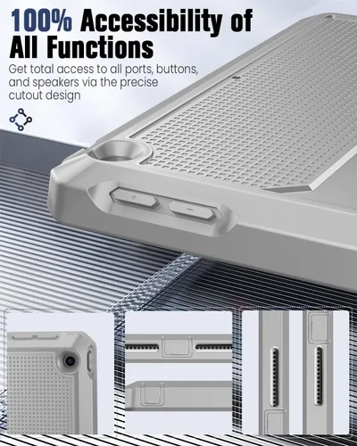 Vista 6 de MoKo Funda para iPad 2018/2017 de 9.7 pulgadas, para 6ª/5ª generación - [Resistente] Funda protectora de cuerpo completo híbrida con protector