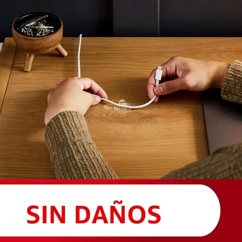 Vista 7 de Command Ganchos redondos para cables, Clips para colgar cables sin dañar, Clips de pared sin herramientas para colgar cables eléctricos
