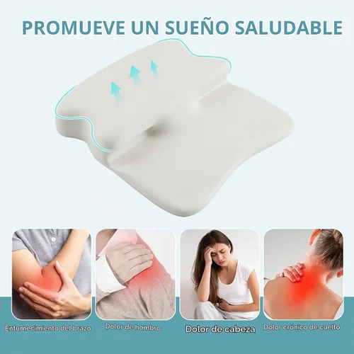 Vista 6 de ROYALAY Almohada cervical cervical para aliviar el dolor de cuello y hombros, núcleo ergonómico de espuma viscoelástica con funda de enfriamiento
