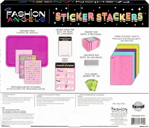 Vista 6 de Fashion Angels Juego de calcomanías apilables de dulces de panadería, juego de calcomanías de espuma con modelado 3D, incluye calcomanías apilables