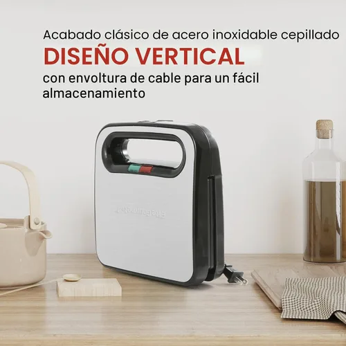 Vista 6 de Elite Gourmet ESM2207XSS - Máquina Panini de 2 rebanadas, 750 W, acero inoxidable Nonstick cooking surface makes grilled cheese, tuna melts &