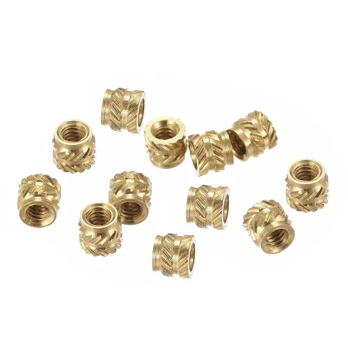 Vista 7 de uxcell Tuercas de inserción moleteadas, 80 piezas M2 x 3 mm L x 3.5 mm DI 3D Impresión de tuercas de latón Tuercas de rosca hembra Insertos de latón