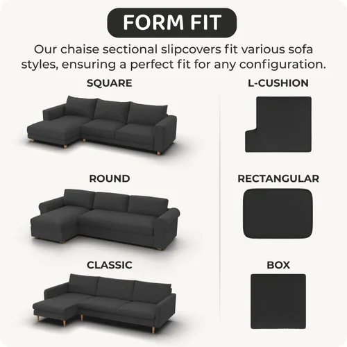 Vista 6 de PAULATO BY GA.I.CO. Funda para sofá seccional - Funda de sofá chaise en forma de L - Fundas de esquina lavables - Funda elástica de ajuste perfecto