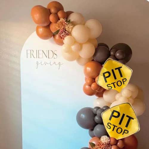 Vista 4 de 2 decoraciones de Pit Crew / Globos de aluminio Pit Stop de 18 pulgadas/Decoraciones de fiesta de Fórmula 1/Decoraciones de fiesta de cumpleaños