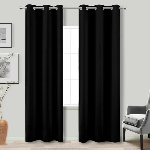 Vista 250 de KOUFALL Cortinas de Baño Aqua para Ventana, Juego de 2 Paneles Decoración Costera Cortinas Cortas Opacas para Ventana Pequeña de Cocina Puerta