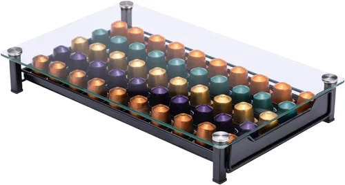 Vista 7 de Soporte para almacenamiento de cápsulas de café, organizador de cajones originaline, cristal templado (50 cápsulas)
