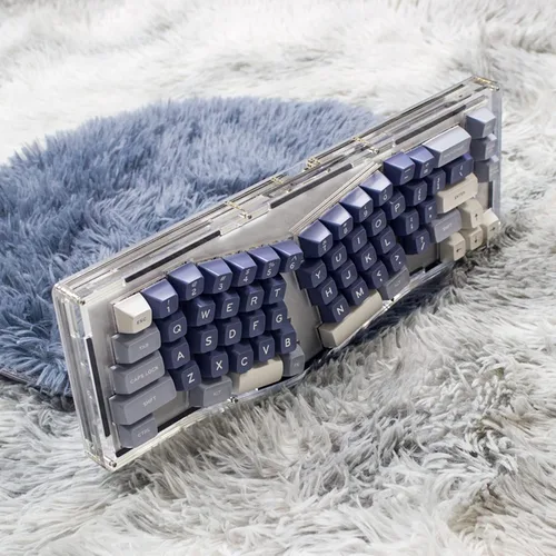 Vista 8 de Hyekit Teclado personalizado para juegos - Alice Layout 66 teclas - Compatible con QMKVia - Estructura de junta - Kit de teclado mecánico con cable