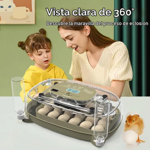 Vista 9 de HOWOOlUA Incubadora de huevos para incubar huevos con giro automático, control de temperatura y humedad, incubadora de huevos integrada de gran 24