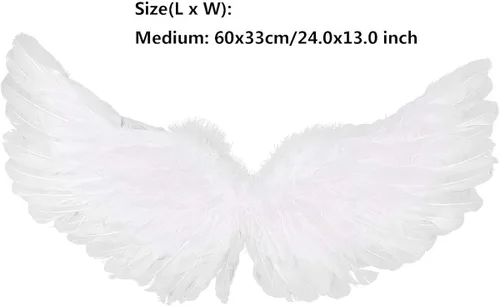 Vista 6 de YiZYiF - Alas de ángel, hada, de plumas reales, Navidad, fiesta de máscaras, carnaval, cosplay, disfraz