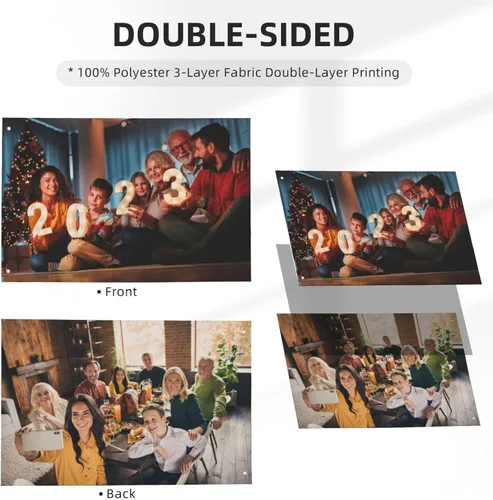 Vista 3 de Bandera personalizada de 3 x 5 pies, doble cara con diferentes diseños, bandera personalizada de tela de 3 capas, bandera personalizada