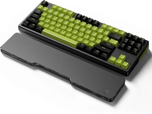 Vista 11 de Reposamuñecas de Acrílico para Teclado - Negro, Reposamuñecas Ergonómico de 68 Teclas para Teclado de Computadora Compacto-negro