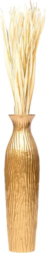 Vista 5 de Leewadee - Jarrón grande dorado para decoración del hogar - Jarrón de piso de madera de 26 pulgadas de alto, decoración rústica de granja, soporte