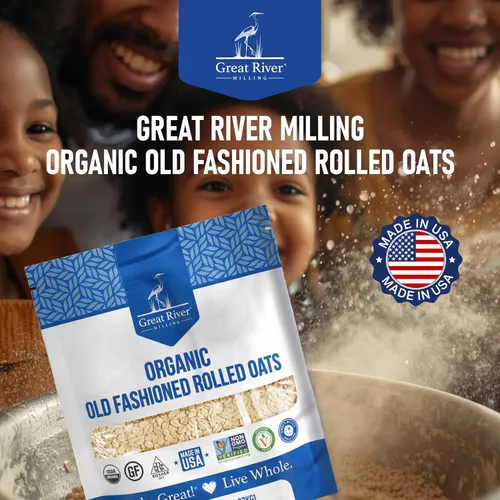 Vista 8 de Great River Milling Avena enrollada orgánica a la antigua, 5 lb
