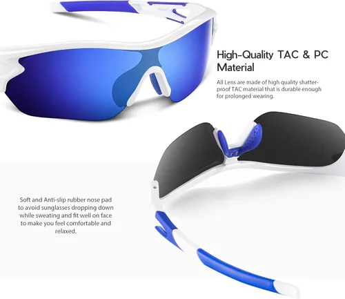 Vista 3 de Lentes de sol polarizados para hombres y mujeres jóvenes de béisbol ciclismo correr conducir pesca golf motocicletas lentes TAC UV400