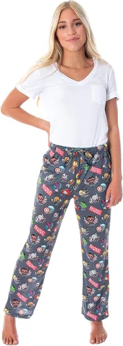 Vista 2 de Marvel Comics - Pantalones de pijama para mujer con estampado de personajes de superhéroes