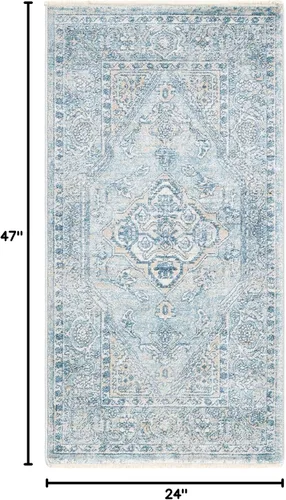Vista 2 de Unique Loom Newport Collection - Alfombra de área ocre (2' x 3' 11", azul/marrón claro)