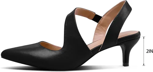 Vista 4 de mysoft Zapatos de tacón bajo para mujer con tira al tobillo de 2 pulgadas para vestido, bombas de kitten para boda y fiesta, zapatos de ancho