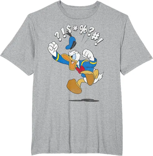 Vista 33 de Disney Mickey And Friends - Camiseta vintage de Donald Duck Angry Jump, Negro