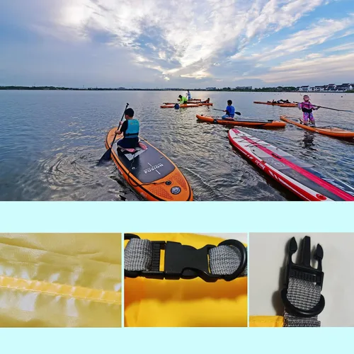 Vista 4 de Bolsas secas impermeables, ultraligeras, bolsas impermeables de 10L/20L/40L/70L, saco superior enrollable para kayak, playa, rafting, canotaje