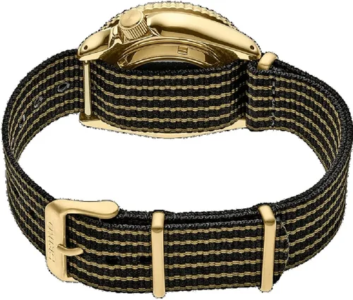 Vista 4 de Seiko Reloj automático mecánico con correa de nailon negra con esfera roja para hombre Rojo Buceador
