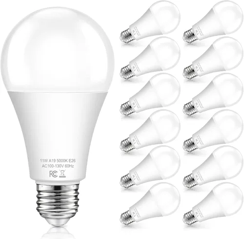 Vista 10 de Bombillas con sensor A19 de anochecer a amanecer para exteriores equivalentes a 100 W, bombillas LED de encendido/apagado automático de 11 W, blanco