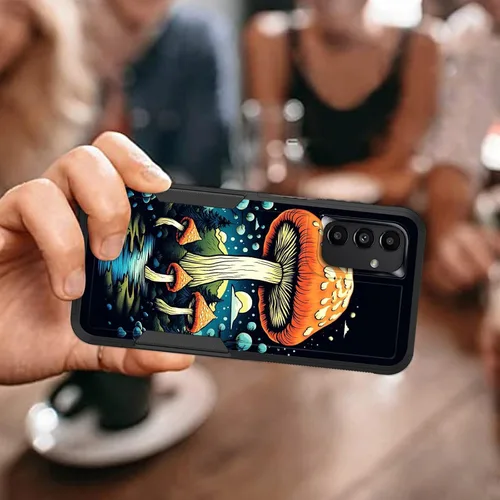 Vista 157 de Funda para Galaxy A14 5G, resistente de doble capa híbrida de policarbonato duro, goma suave, a prueba de golpes, funda protectora resistente