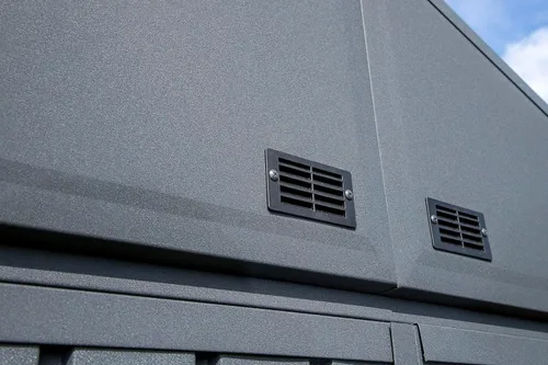 Vista 12 de Arrow Shed Elite - Cobertizo de almacenamiento de acero para exteriores de 14 x 16 pies de alto con puertas altas y puertas con cerradura
