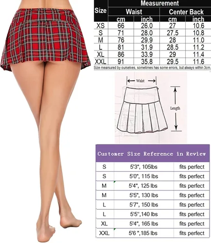 Vista 6 de Avidlove Minifaldas plisadas para mujer, minifalda a cuadros XS-XXL