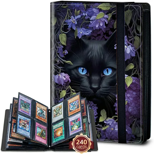 Vista 18 de Rossy Carpeta de tarjetas con 4 bolsillos, carpeta de tarjetas intercambiables, álbum de colección de tarjetas, para 160 tarjetas, carpeta