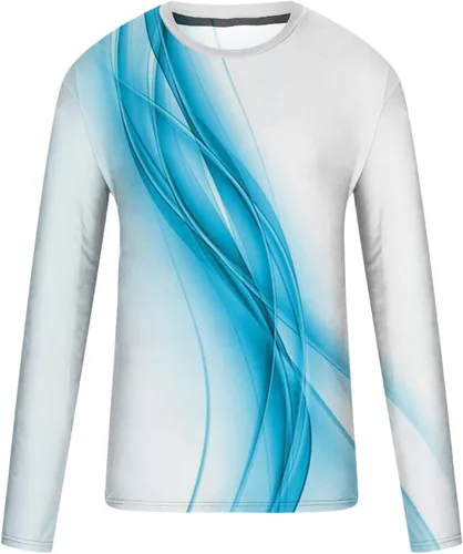 Vista 5 de Muscularfit Camiseta para hombre con estampado divertido de lino, sudaderas atléticas para entrenamiento, casual, holgadas, de manga larga, 2023