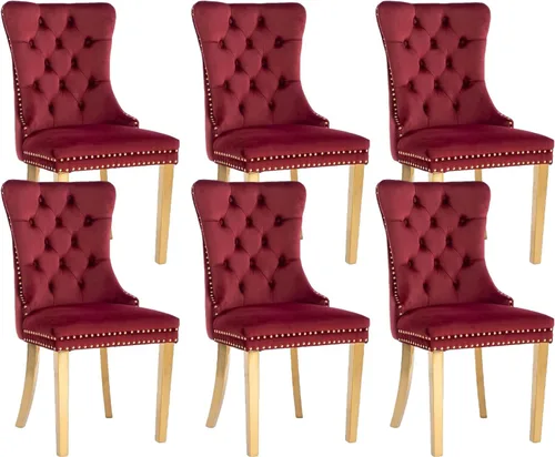 Vista 54 de Juego de 2 sillas de comedor de terciopelo beige, sillas de comedor tapizadas beige01