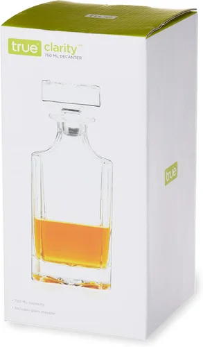 Vista 10 de True Clarity - Decantador de whisky con tapón, decantador de licor de vidrio para bourbon, escocés, vodka, licores, artículos esenciales de la cueva