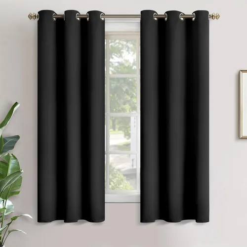 Vista 172 de YoungsTex - Cortinas blackout cortas, aislamiento térmico, ojales, oscurecen la habitación, privacidad, para cámper, sótano, cocina y baño, 2 Gris