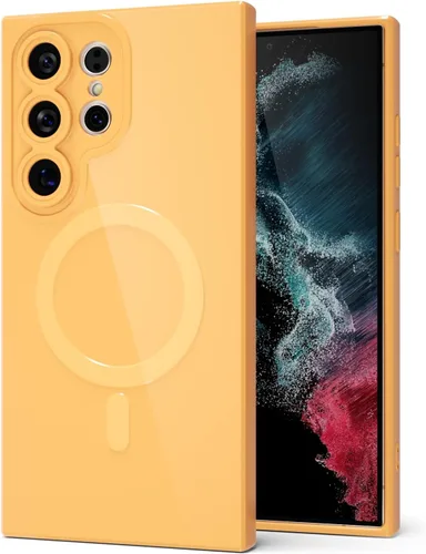 Vista 89 de Svanove Funda magnética de silicona para Samsung Galaxy S22, compatible con Magsafe, bonita funda para mujer, goma de gelatina brillante delgada