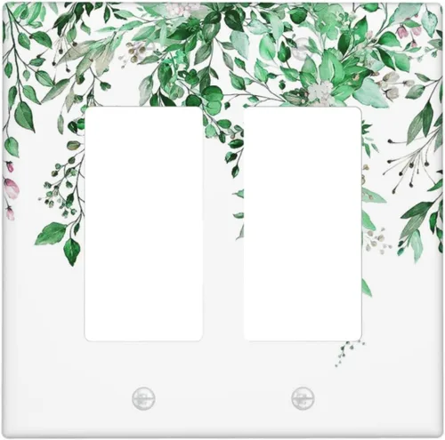 Vista 12 de Cubierta decorativa para interruptor, placa de interruptor de luz de 2 bandas, 1 placa de interruptor de luz dúplex de palanca, placas de pared GFCI