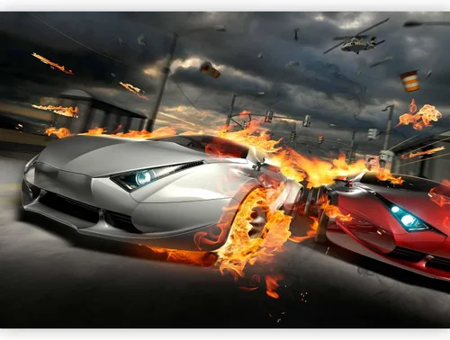Vista 10 de artgeist Mural de pared Auto deportivo de 79 x 55 pulgadas, papel tapiz no tejido, decoración de pared, impresión fotográfica, diseño de imagen