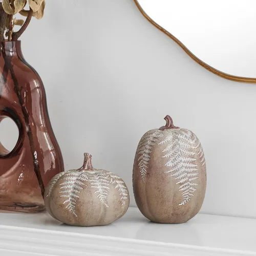 Vista 2 de DN DECONATION Decoraciones de calabaza de otoño para el hogar, calabazas Marrón