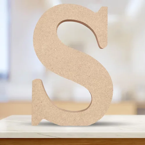 Vista 8 de Letras de madera 3D sin terminar de 4 pulgadas, letras del alfabeto de madera para decoración de pared, manualidades de madera, letras de pie