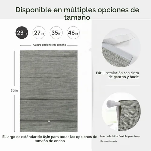 Vista 5 de GoDear Design Persianas Romanas Magnéticas 99.99% Oscuras para Ventanas, Persianas Tejidas Sin Cable para Dormitorio y Sala de Estar, Sin Taladro