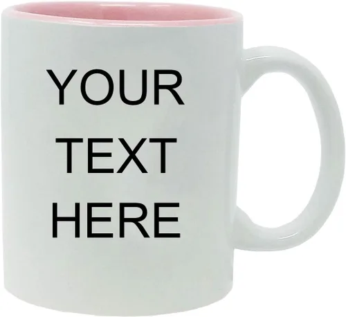 Vista 7 de Taza de café personalizada de cerámica blanca de 11 onzas, personalizable, color negro