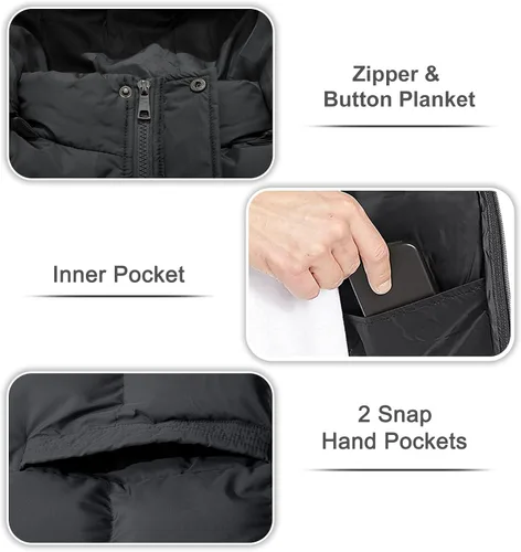 Vista 4 de FARVALUE Abrigos de invierno para hombre, chaqueta acolchada gruesa para invierno, parka acolchada con capucha