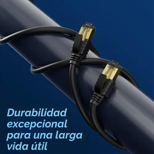 Vista 5 de Cable Ethernet Cat 7 de Kxable 30.48 m, cable de Internet de alta velocidad, cable de red LAN CAT7 RJ45, cable de conexión de triple blindaje SFTP