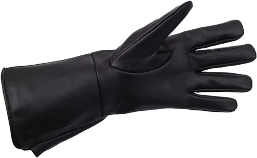 Vista 2 de Guantelete medieval renacentista para hombre sin forro de cuero genuino guantes de artilleríacaballeríainfantero largo brazo