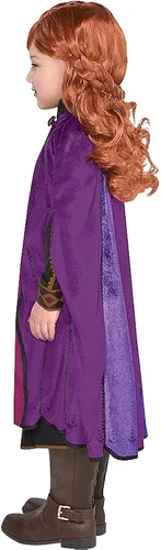 Vista 2 de Party City Disfraz de Halloween de Anna Act 2 para niñas Frozen 2 incluye vestido y capa Multicolor